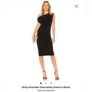 Norma Kamali Black One-Shoulder Dress